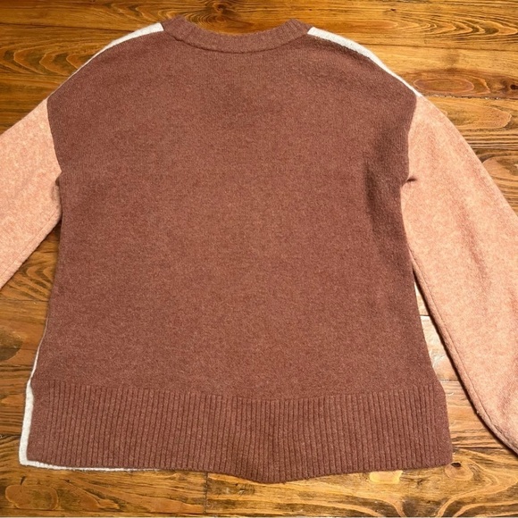 Madewell Merino Wool Alpaca Blend Colorblock Payton Sweater in Coziest Yarn S - Picture 4 of 13
